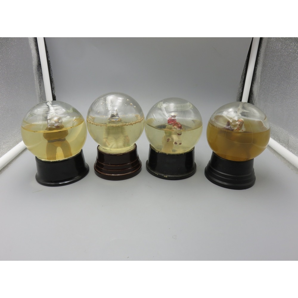 1940s Vintage Atlas Crystal Works Snow Globes Set of 4 Trenton NJ USA Cowboy
